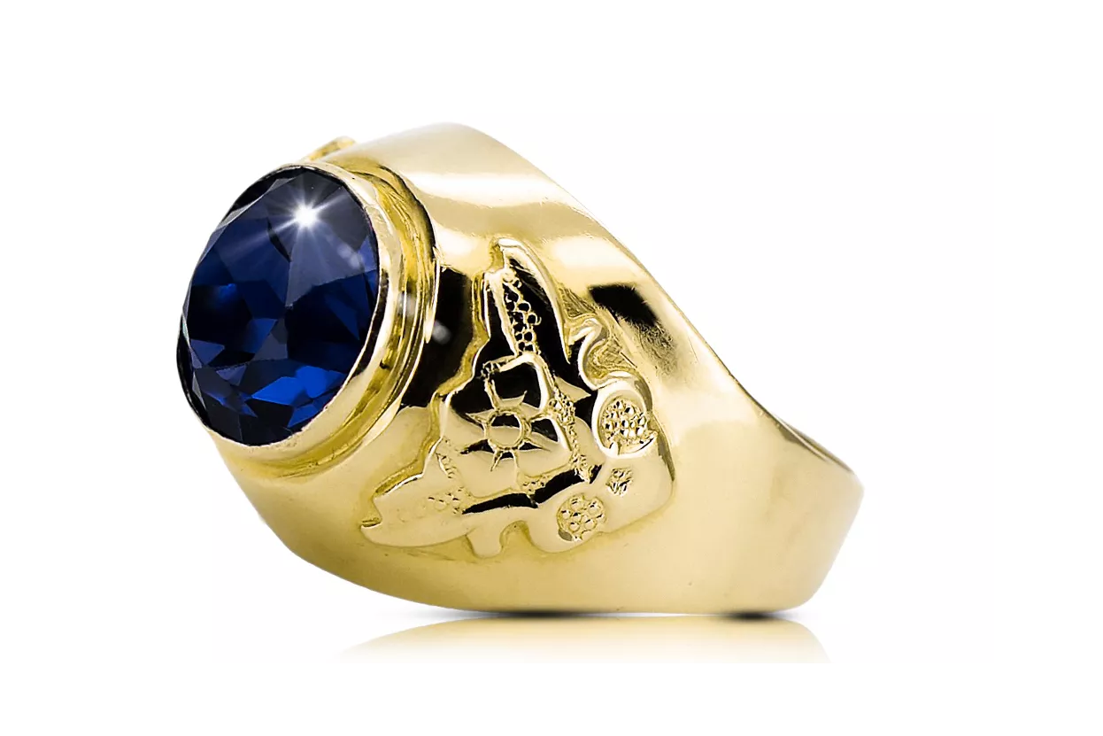 Szafir 14k żółte złoto Pierścionek Vintage Biżuteria vrc078y